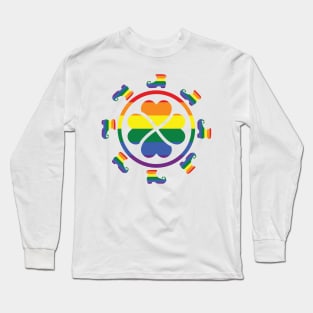 LGBTQ Clover Leprechaun Shoes For St. Patrick's Day Long Sleeve T-Shirt